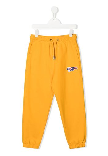 Diesel Kids Pantaloni sportivi con ricamo - Arancione