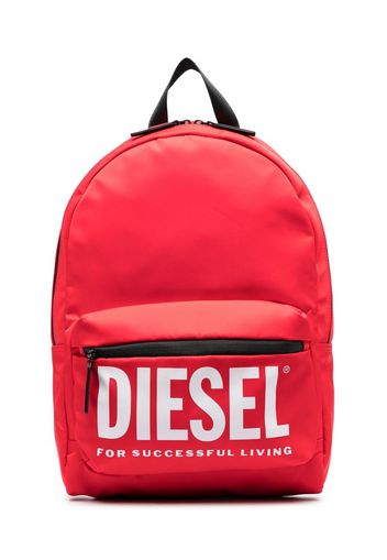 Diesel Kids logo-print zip-fastening backpack - Rosso