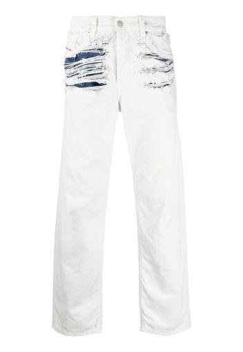 Diesel Jeans dritti con strappi - Bianco