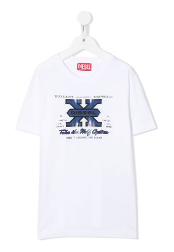 Diesel Kids graphic-print cotton T-Shirt - Bianco