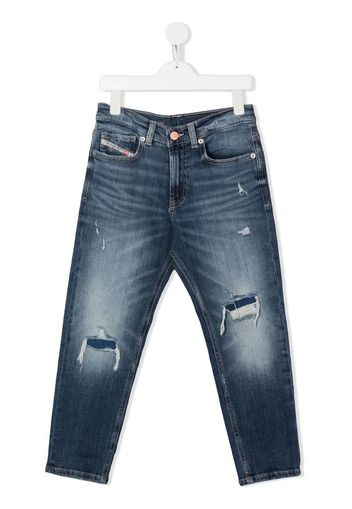 Diesel Kids D-Lucas-J straight-leg ripped jeans - Blu