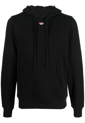 Diesel logo-embroidered cotton hoodie - Nero