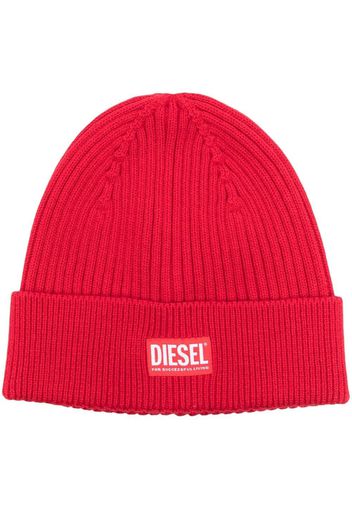 Diesel turn-up brim beanie - Rosso