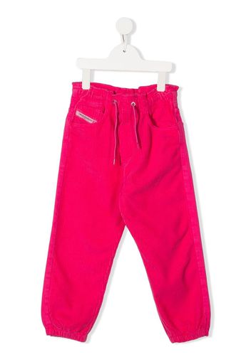 Diesel Kids corduroy drawstring-waist trousers - Rosa