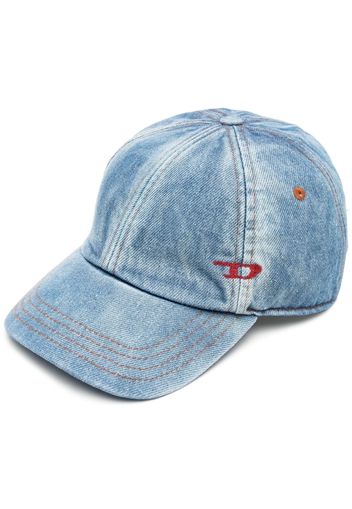 Diesel mid wash logo-embroidered cap - Blu