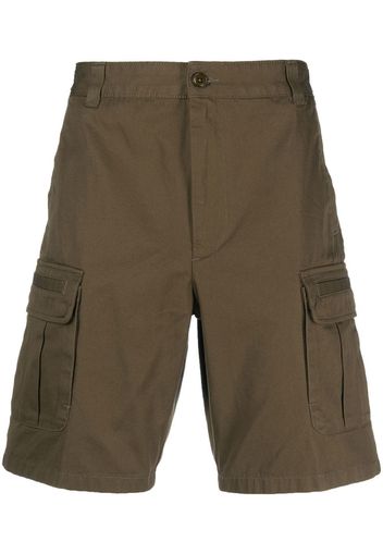 Diesel logo-embroidered cotton cargo shorts - Verde