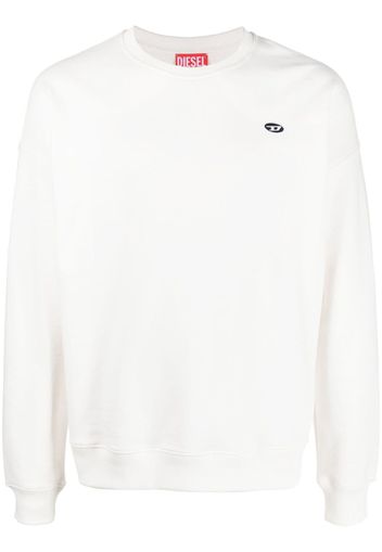 Diesel logo embroidery cotton sweatshirt - Bianco