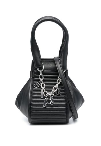 Diesel logo-charm detail tote bag - Nero