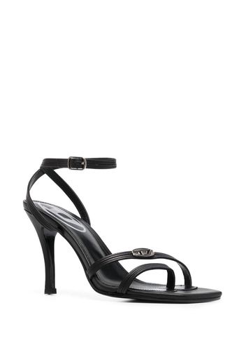 Diesel strappy 10mm leather sandals - Nero