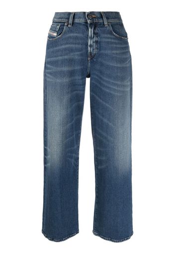 Diesel crease-effect cropped jeans - Blu