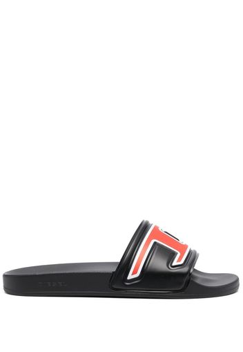 Diesel Sandali slides con logo - Nero