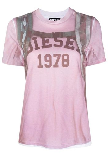 Diesel graphic-print cotton T-shirt - Rosa