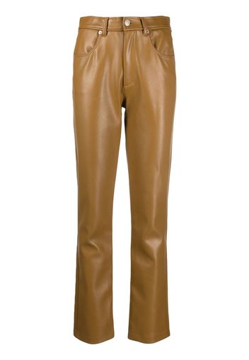Diesel leather-effect straight-leg trousers - Marrone