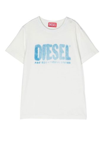 Diesel Kids logo-print cotton T-shirt - Bianco
