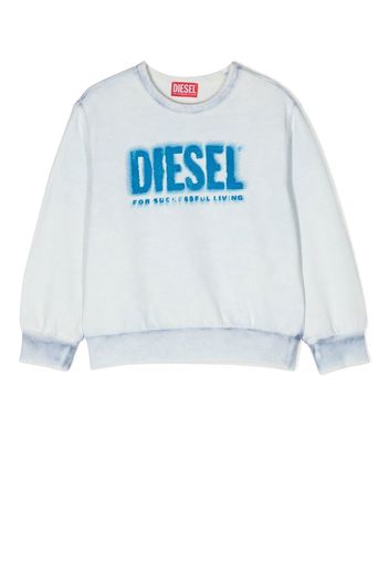 Diesel Kids logo-print cotton sweatshirt - Blu