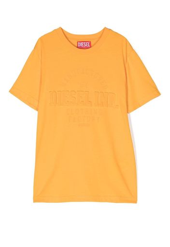 Diesel Kids T-shirt con logo goffrato - Arancione