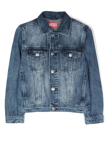 Diesel Kids embossed logo denim jacket - Blu