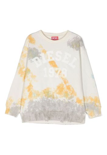 Diesel Kids tie-dye cotton sweatshirt - Bianco