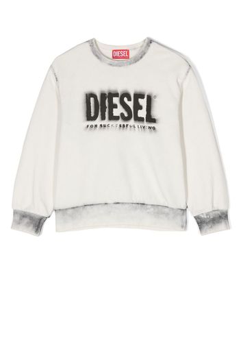 Diesel Kids logo-print cotton sweatshirt - Bianco