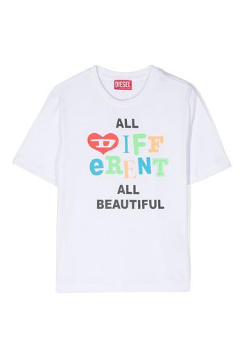 Diesel Kids All Different All Beautiful T-shirt - Bianco