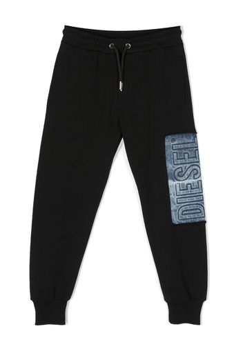 Diesel Kids Pantaloni sportivi con stampa - Nero