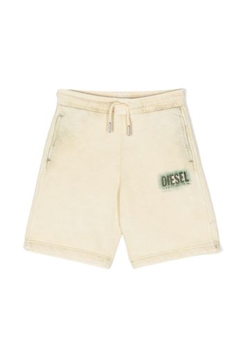 Diesel Kids logo-print track shorts - Giallo