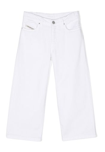 Diesel Kids wide-leg straight jeans - Bianco