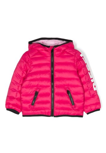 Diesel Kids logo-print padded jacket - Rosa