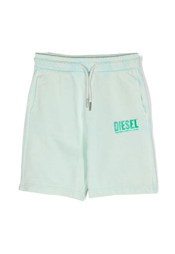 Diesel Kids logo-print track shorts - Verde