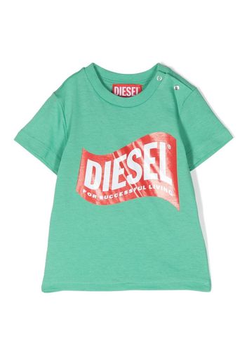 Diesel Kids logo-print detail T-shirt - Verde