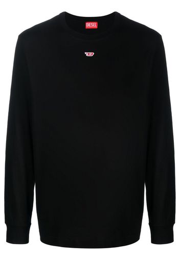 Diesel logo-patch long-sleeved T-shirt - Nero