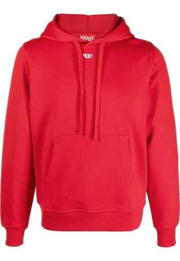 Diesel logo-patch detail hoodie - Rosso