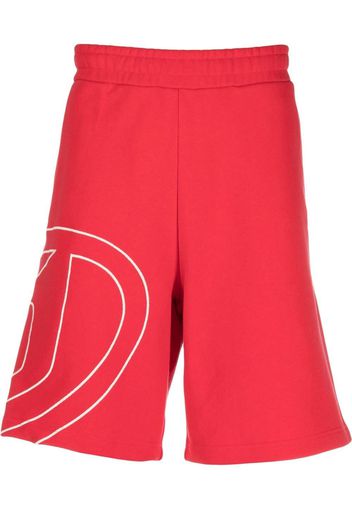 Diesel P-Crow Megoval cotton shorts - Rosso