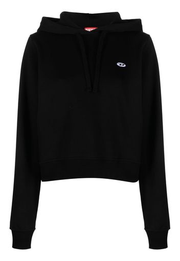 Diesel logo-patch drawstring hoodie - Nero