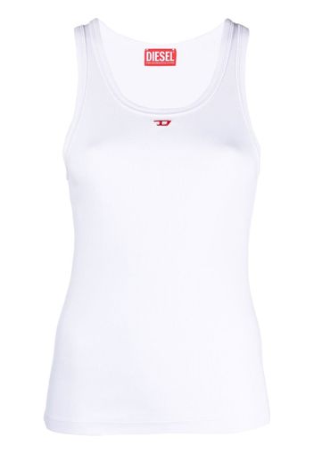 Diesel logo-patch sleeveless vest top - Bianco