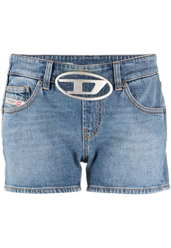 Diesel logo plaque denim shorts - Blu