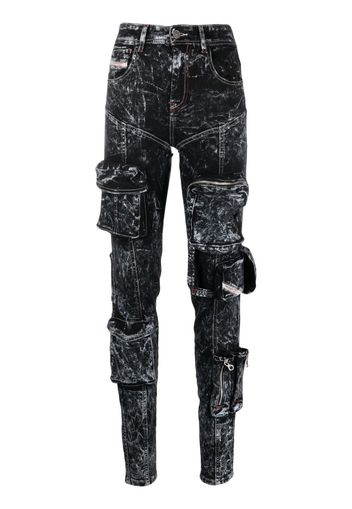 Diesel stonewash cargo skinny jeans - Nero