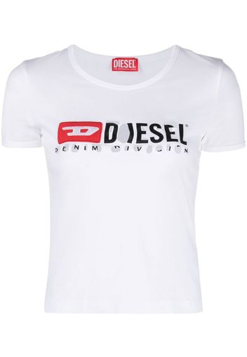 Diesel distressed logo-print cotton T-shirt - Bianco