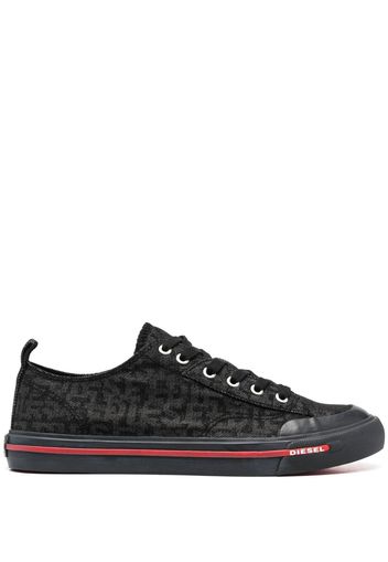 Diesel logo-print canvas sneakers - Nero