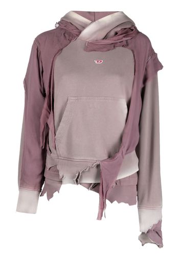 Diesel deconstructed-design cotton hoodie - Rosa