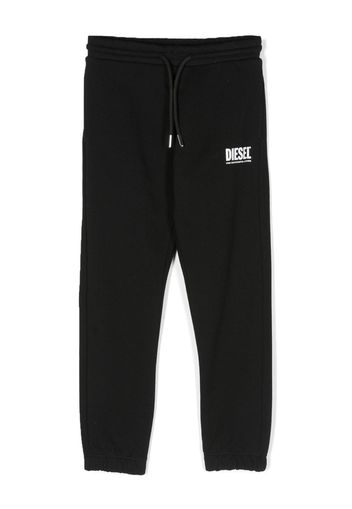 Diesel Kids logo-print cotton track pants - Nero