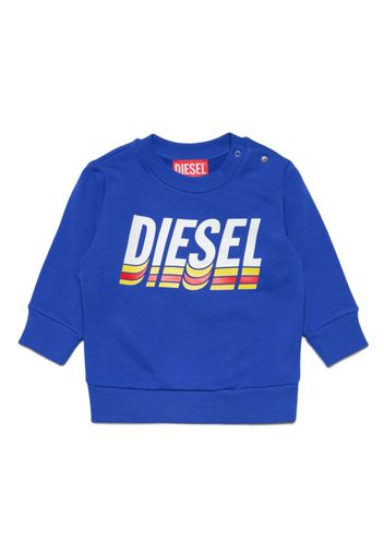 Diesel Kids logo-print cotton sweatshirt - Blu