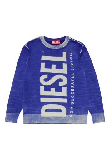 Diesel Kids Klarence logo-print jumper - Blu