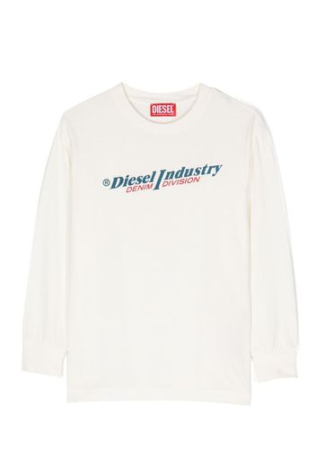 Diesel Kids logo-print crew-neck sweatshirt - Bianco