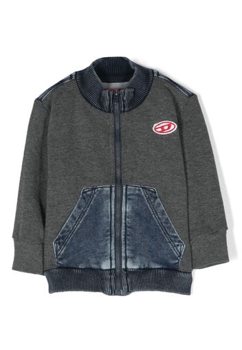 Diesel Kids Felpa con design patchwork - Grigio