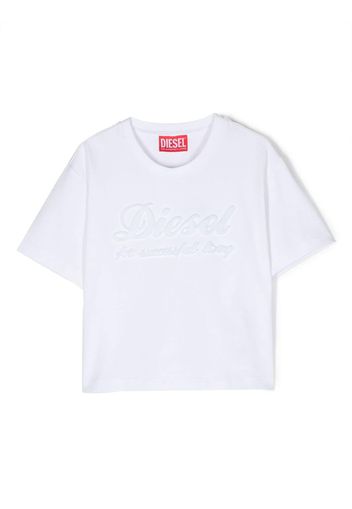 Diesel Kids T-shirt con logo goffrato - Bianco