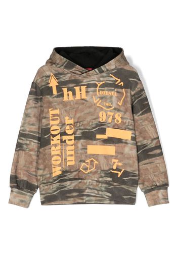 Diesel Kids Felpa con stampa grafica - Marrone