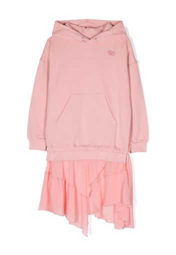 Diesel Kids Abito midi drappeggiato con cappuccio - Rosa