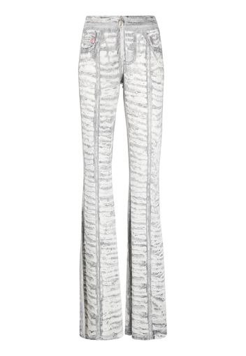 Diesel denim-print flared trousers - Grigio