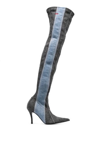 Diesel D-Venus denim knee boots - Nero